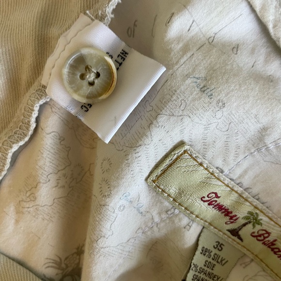 Mens Tommy Bahamas Tan Silk Trousers Size 35 - Picture 5 of 5